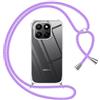 Pnakqil Cover per Honor 400 Smart 5G con Cordino, Trasparente Custodia con Laccio Tracolla Cellulare Girocollo Collana Protettiva per Honor 400 Smart 6.77 Pollic, Viola 01