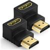 AXFEE 2Pezzi Adattatore HDMI, HDMI Maschio a Femmina, Supporto 8K/@60HZ | Angolo Retto 90 Gradi o 270 Gradi Connettore HDMI, , Risoluzione 4K, per PC,Tablet,Videocamere, Monitor,TV