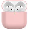 Nemteur Custodia per Airpods 4, Case Protettiva Sottile in Silicone per AirPods 4th 2024 (USB-C) Cover in Silicone Visibile con LED Frontale, Rosa