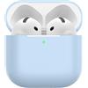 Nemteur Custodia per Airpods 4, Case Protettiva Sottile in Silicone per AirPods 4th 2024 (USB-C) Cover in Silicone Visibile con LED Frontale, Azzurro