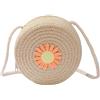 SUNSK Margherita Borsa a tracolla ragazza fiori paglia mini borsa di paglia crossbody bag principessa portafogli per bambini ragazze 3-10 anni, beige