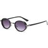 YAMEIZE Occhiali da Sole da Uomo Donna Rotondi- Classici Retro Ovale Vintage Steampunk Protezione UV400 Metallo Stile Occhiali