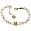 Flowers Bracciale Tennis interamente in acciaio inossidabile con letera iniziale nome. Disponibile in due colorazioni oro e argento (Dorato, M)