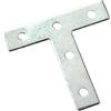 Merriway Bulk Hardware BH01193 Squadrette Piatte a T in Metallo Zincato, per Riparazioni, 100 mm, Bianco, Set di 8