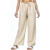 vittorio y Pantaloni Donna Estivi Larghi Vita Alta Pantaloni Tuta Donna Eleganti (IT, Testo, Taglia Unica, Regular, Regular, XL/XXL, Beige)