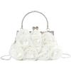 EVEOUT Donna Elegante Pochette Clutch da sera a fiori raso Borsa a tracolla per Festa prom matrimonio Moda Borsa da sposa