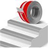 ZZLQIAN Striscia antiscivolo per scale, autoadesiva, flessibile, per bordi dei gradini, protezione per bordi dei gradini, per usi esterni e interni (1 m, 50 x 25 mm, grigio)