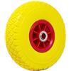 BAKAJI Ruota Piena per Carrello Antiforatura PU Gialla Carriola 25 cm Cerchio in ABS