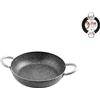 Home Family Stone Tegame Antiaderente con 2 Manici, Pietra, Nero/Grigio, 32 cm