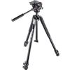 Manfrotto MK190X3-2W Kit Treppiede in Alluminio a 3 Sezioni con Testa 2 Vie Foto/Video Fluida, Nero/Antracite, per Fotocamera Mirrorless, DSLR