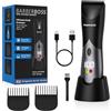 BarberBoss Regolabarba senza fili per uomo, body groomer, tagliacapelli inguine con lunghezza regolabile, uso bagnato/asciutto e display intelligente, kit di toelettatura ricaricabile per aree