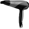 Remington Ionic Dry Hair Dryer 2200 - Asciugacapelli con diffusore e concentratore, 3 livelli di riscaldamento e 2 velocità, livello freddo, D3190S argento