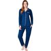 CityComfort Pigiama Donna - Pigiama Lungo Maglia con Bottoni a Maniche Lunghe S-XL - Pigiama Due Pezzi in Cotone Invernale Autunnale (Navy, M)