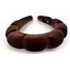 Bottega della Principessa-Cerchietto in Velluto Bombato-Cerchietto Skin Care virale Tik Tok per Beauty routine, Trucco, Spa-con astuccio in organza (Marrone cioccolato, 1 unità (Confezione da 1))