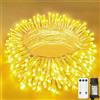 AebeChun Luci Natale Esterno, 15M 150 LEDs Catena Luminosa Interno/Esterno con Spina 8 Modalità, Impermeabile IP44, Funzione Di Memoria, Decorativa Natalizia, Giardino, Matrimonio, Feste(Bianco Caldo)