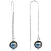 LES POULETTES JEWELS LES POULETTES BIJOUX - Orecchini Catena Argento 925 e Perla Coltivata - Nero