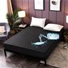 NTBED Coprimaterasso impermeabile per letto queen size, con tasca profonda, in poliestere, tinta unita (152 x 203 cm (nero, queen size)