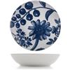 H&H, Set 6 Piatti Fondi Grandiflora in Porcellana Blu Decorata, 20 cm - Eleganza e Funzionalità per Ogni Tavola