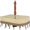 Classic Accessories Copertura per Tavolo Rettangolare/Ovale con Foro per ombrellone e Gruppo di sedie da Giardino, Media, Veranda