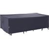 F&J Outdoors Copertura per tavolo da patio impermeabile rettangolare 218,4 x 111,8 x 69,8 cm, resistente ai raggi UV, protezione dalla neve per tavoli da pranzo all'aperto, grigio