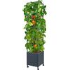 Linex Fioriera mobile con traliccio auto-irrigante aiuola da giardino rialzata per piante rampicanti fiori gabbia per pomodori per interni ed esterni, balcone, patio, cortile, 31,5 cm. * 31,5 cm