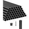 VEVOR Balaustre per Scale in Alluminio, Ringhiera in Metallo Tondo Impermeabile per Ponte Cavo con Tappi e Viti, per Scale, Portico, Patio, Recinzione, Nero da 19 x 914 mm, 51 Pezzi