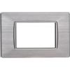 ETTROIT PLACCA IN PLASTICA 3 MODULI SILVER SATINATO COMPATIBILE VIMAR PLANA