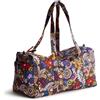 Vera Bradley Borsone da donna in cotone premium originale, Bouquet colorato, Taglia unica, Borsone originale in cotone di alta qualità