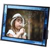 J Devlin Glass Art Cornice blu in vetro colorato cavalletto posteriore 13,7 x 17,8 cm esposizione foto orizzontale verticale decorazione per la casa regalo di laurea per donne o uomini famiglia vacanza foto 324-57HV