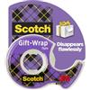 Scotch GiftWrap Nastro adesivo su dispenser - 1 rotolo - 19 mm x 16,5 m - nastro satinato trasparente da utilizzare su carta regalo