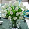 Veryhome Fiore Artificiale Fiore Finto Tulipano Materiale In Lattice Vero Tocco Matrimonio Stanza Famiglia Alberghi Festa DIY al operto Decorazione Nuovo bianco - 20 pezzi