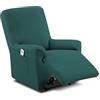 textil-home Textilhome Copripoltrona Relax Reclinabile TEIDE 1 Posto - Fodera Elasticizzata, Copridivano Poltrona Protettiva Antigraffio Anti-Animali - Colore Verde smeraldo (70-100 cm)