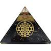 AB India Crafts Energia Piramide Orgonite (240 g/8 cm) Gemma di tormalina nera con simbolo Sri Yantra | Protezione dell'energia