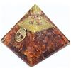 AB India Crafts Orgonite piramide con vere pietre preziose, armonizzazione energetica con pietre curative, spirale in rame, albero della vita, protezione energetica, armonia (corniola (rossa), 8 x 8 cm)