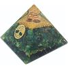 AB India Crafts Piramide di orgonite con vere pietre preziose, armonizzazione energetica con pietre curative, spirale in rame, albero della vita, protezione energetica, fortuna, armonia (avventurina verde (verde), 8