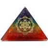 AB India Crafts Energia piramide orgonite (240 g/8 cm) 7 chakra gemma con simbolo Metatrons cubo | protezione energetica fortuna armonia
