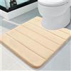 Homaxy - Tappetino da bagno in schiuma Memory, antiscivolo, morbido e assorbente, lavabile, Memory Foam., beige., 50x60cm