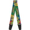 buckle-down tracolla per chitarra 2.0 Wide Classic TMNT Group Pose3/TMNT Logo Green/Multi Color