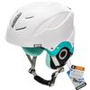 meteor Casco da Sci Invernale e da Snowboard per Bambini, Giovani e Adulti Regolabile Ski Helmet per Gli Sport Invernali, Skate e Alpinismo (S 53-55 cm, Bianco/Menta)