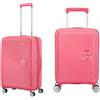 American Tourister Soundbox & Soundbox Mini - Bagaglio a mano espandibile, 67 cm, 81 L & Valigia per bambini, 47 cm, 22 L - Set famiglia - Sun Kissed Coral