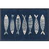 Wash+Dry tappeto Design Fish Tango 50x75cm, adatto per interni ed esterni, lavabile, blu