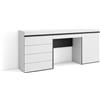 Skraut Home | Tavolo da toeletta | Tavolo da Trucco, stoccaggio | 177x75x35 cm | Con cassetto | Cassettiera | Stile moderno | Bianco