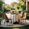 FurnitureR 4 sedie da giardino in camoscio, sedia da esterno marrone, stile contemporaneo, materiale ferro verniciato, comfort e robustezza, ideale per giardino e terrazza