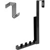 Nicear Ganci Pieghevoli Per Porta, Appendiabiti Sopraporta Con 6 Scanalature, Gancio Pieghevole Per Appendere Borse, Cappelli, Sciarpe (nero)