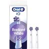 Oral-B iO Series Radiant White, testine di ricambio originali rotonde, setole angolate per una rimozione più profonda della placca, petali di lucidatura per sbiancamento dei denti, per spazzolini