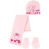 Minni - Minnie Mouse Disney Minni - Coordinati invernali per bambini, Set 3 pezzi, Cappello + Guanti + Sciarpa
