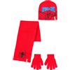 Spiderman Marvel Spider-Man - Coordinati invernali per bambini, Set 3 pezzi, Cappello + Guanti + Sciarpa