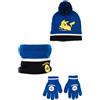 Pokémon Pikachu - Coordinati invernali per bambini, Set 3 pezzi, Cappello + Guanti + Scaldacollo