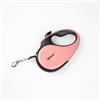 Julius-K9 Guinzaglio retrattile per cani, XS - nastro da 3 m, nero/rosa, impugnatura antiscivolo, estensibile, freno con una sola mano, pausa, blocco, nastro riflettente, anti-groviglio, resistente