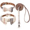 KOOLTAIL Set Collare e Guinzaglio per Cani di Piccola Taglia Con Papillon e Campane, per Femmina/Maschio Con Classico Motivo Scozzese Abbinato, in Morbida